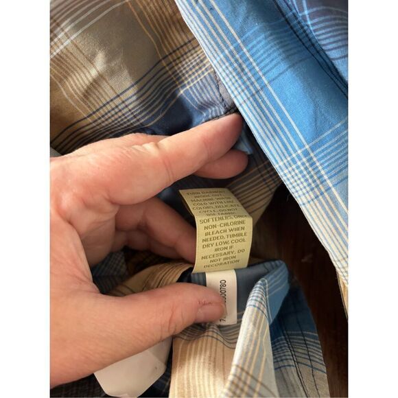 Lake Trail Shirt Mens Blue Yellow Plaid Button Up Long Sleeve Vented Size XXL - Picture 3 of 8
